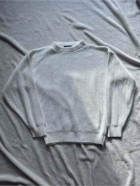 Vintage Scandia White Textured Knit Sweater
